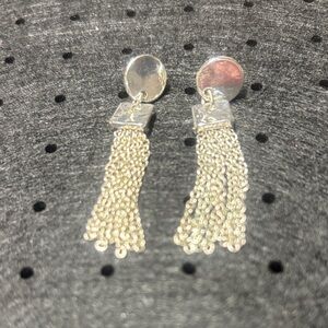 Elegant Silver tone and Tassel Earrings